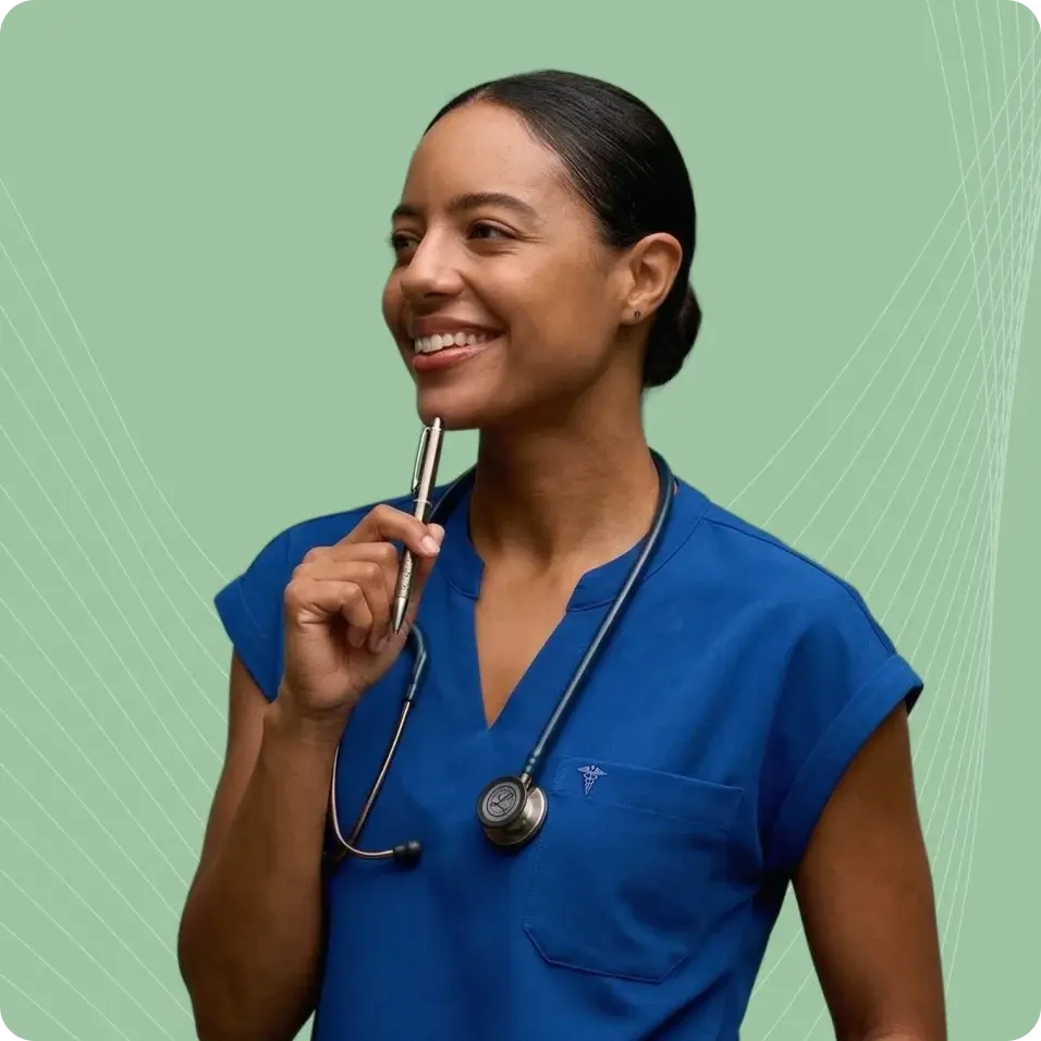 female-pharmacist-green-bg
